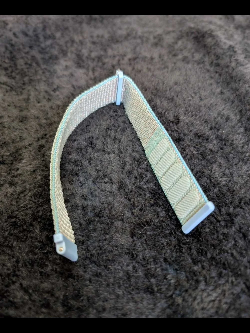 Light Blue Elastic Watch Band with Beige Weave